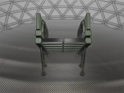 Sci-Fi Stairs - 4 - Green Version  Low-poly 3D model