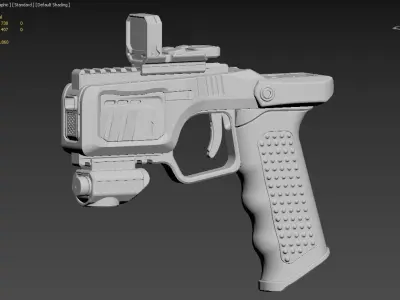 Sci-fi One round laser pistol 3D model