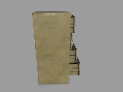 Cabinet wooden box Low-poly 3D model