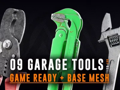 09 - Garage Tools - Game Ready Low-poly 3D model