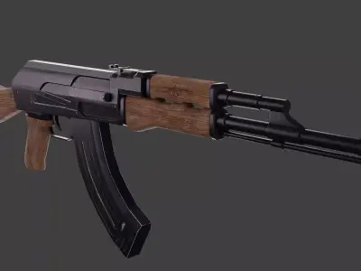 AK-47 ak - rifle Free low-poly 3D model shop