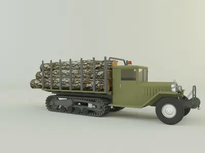 Cargo tracked timber 3D model
