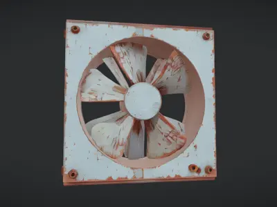 old industrial ventilation fan 3D model