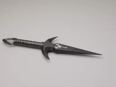 Combat knife with scorpion Texture 3D model
