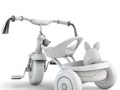 Bike childrens tricycle 3D model