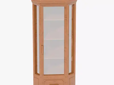 Antique Timber Corner Display Cabinet Carpentered Craft Malaysia 3D model