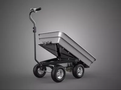 MOTORIZED PLASTIC BIN TUB TRAY GARDEN UTILITY CART WAGON TROLLEY 3D model