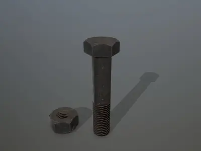 Bolts bolt and nut Low-poly 3D model 20