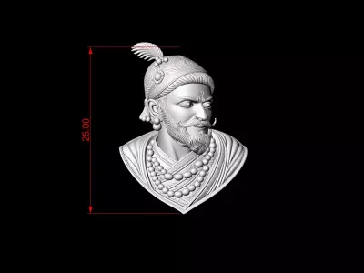 Chhatrapati Shivaji Maharaj Bust Pendant 3D print model