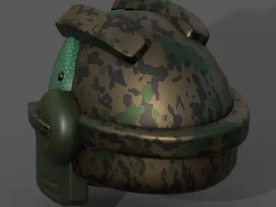 Helmet scifi military combat 3d model  Low-poly 3D model
