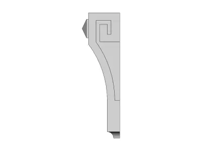 Greek key sides antique corbel bracket 3D print model