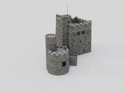 Kingswear Tudor Castle Costal Military Low-poly 3D model