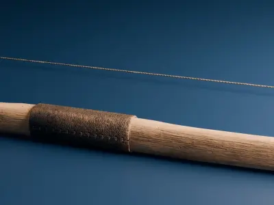 Medieval Longbow and Arrow Game Ready Low-poly 3D model