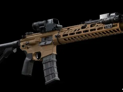 Sig Sauer MCX Virtus Game Ready Gun Low-poly 3D model