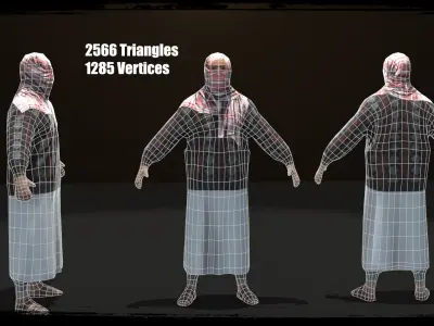 Middle East Terrorist - Arab-LITE Low-poly 3D model
