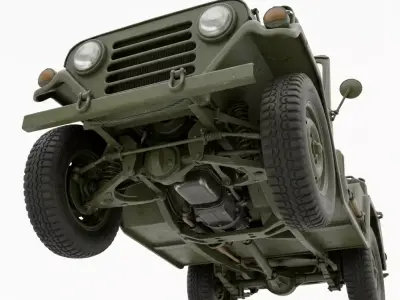 Military Utility Jeep M151 MUTT Low-poly 3D model