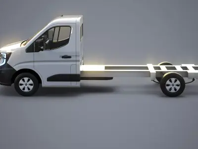 Renault Master 2025 Chassis Cab - Realistic PBR Textured  Low-poly 3D model