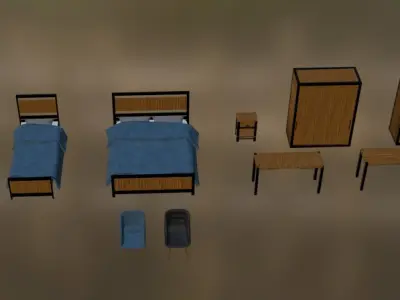 Industrial Bedroom Pack 3D model