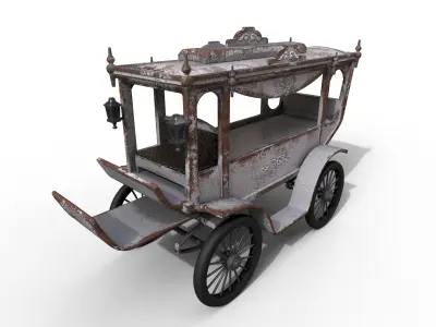 Old Hearse Low-poly 3D model