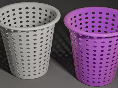 Trash Basket Low-poly 3D model
