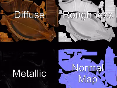 Medieval Wooden Longboat Model Pack Low-poly 3D model