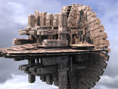 Mayan Xaman Ek Dreadnaught city 3D model