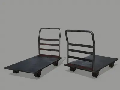 Trolley hand truck Low-poly 3D model 3
