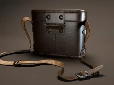 Binocular and Bag Low-poly 3D model