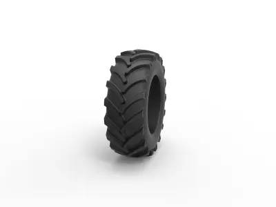 Offroad tire 2 Scale 1 to 25 3D print model