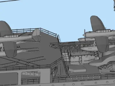 Cruiser ship Low-poly 3D model