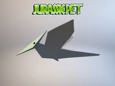 Pterodactylus origami bird Low-poly 3D model