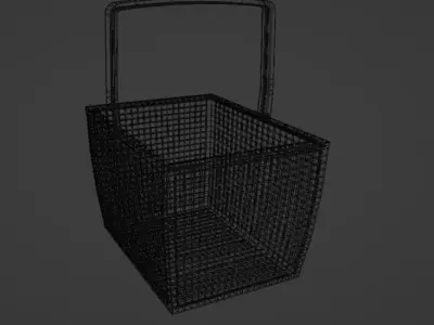Store Shopping Basket Low-poly 3D model