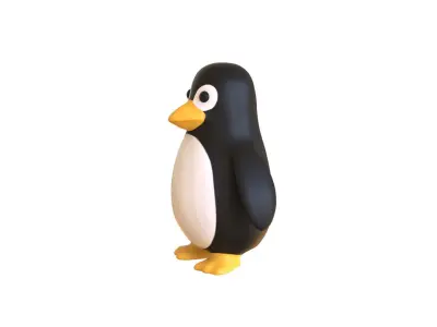 Cartoon Penguin v001 Low-poly 3D model