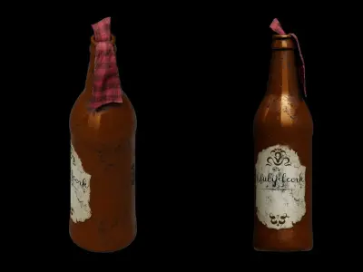 GAME READY MOLOTOV COCKTAIL PBR RIGGED Free low-poly 3D model