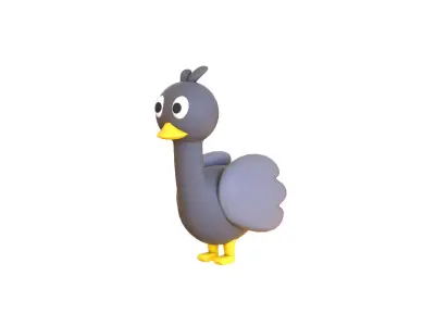 Cartoon Goose Cute  Low-poly 3D model