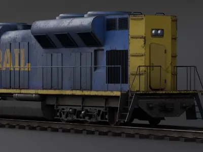 Train Pack Rig Low-poly 3D model