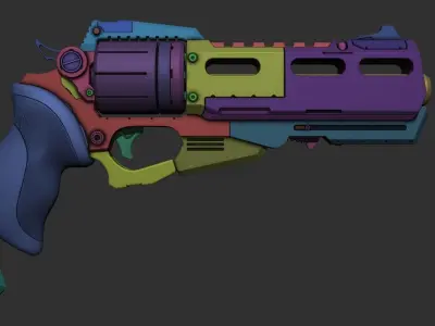  Revolver Zbrush HighPoly 3D model 3D model