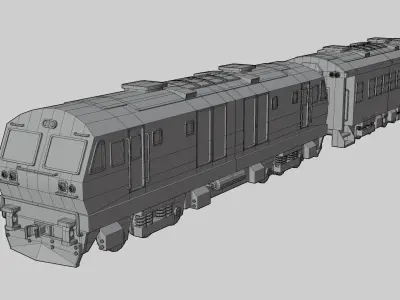 Special Express Train cartoon lowpoly 3D model
