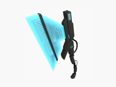 SciFi War Axe A01 Black Blue - Sci Fi Weapon Design Low-poly 3D model