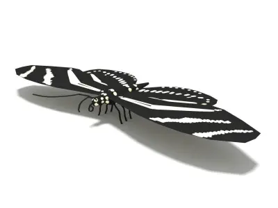 Low Poly Cartoon Butterfly Low-poly 3D model
