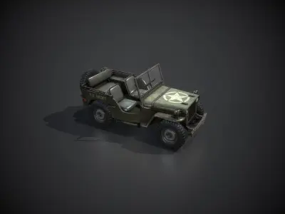 Low Poly Willys MB Low-poly 3D model