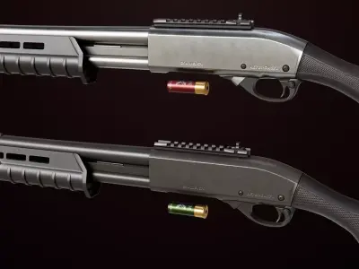 Shotgun Small Collection All PBR Unity UE Textures Included 3D Model Pack