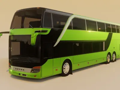Bus Setra topclass S 431 DT Low-poly 3D model