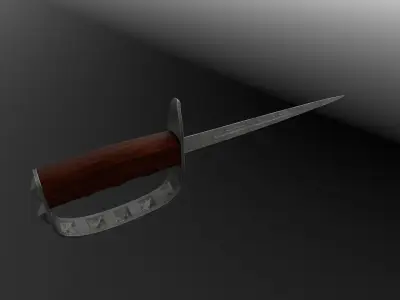 US 1917 Trench Knife Low-poly 3D model