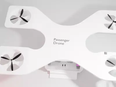 Self Driving Passenger Drone Concept 3D model