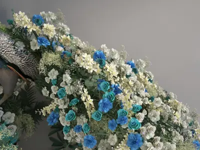 peacock Floral art 3D model