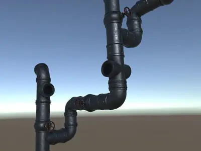 Modular Pipework System Low-poly 3D model