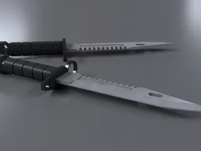 COMBAT KNIFE Low-poly 3D model 12