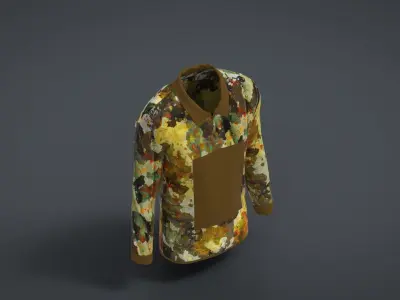 Military Outfit - T-shirt Low-poly 3D model 45