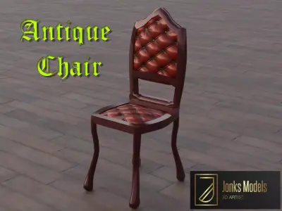 Antique Chair Low-poly 3D model